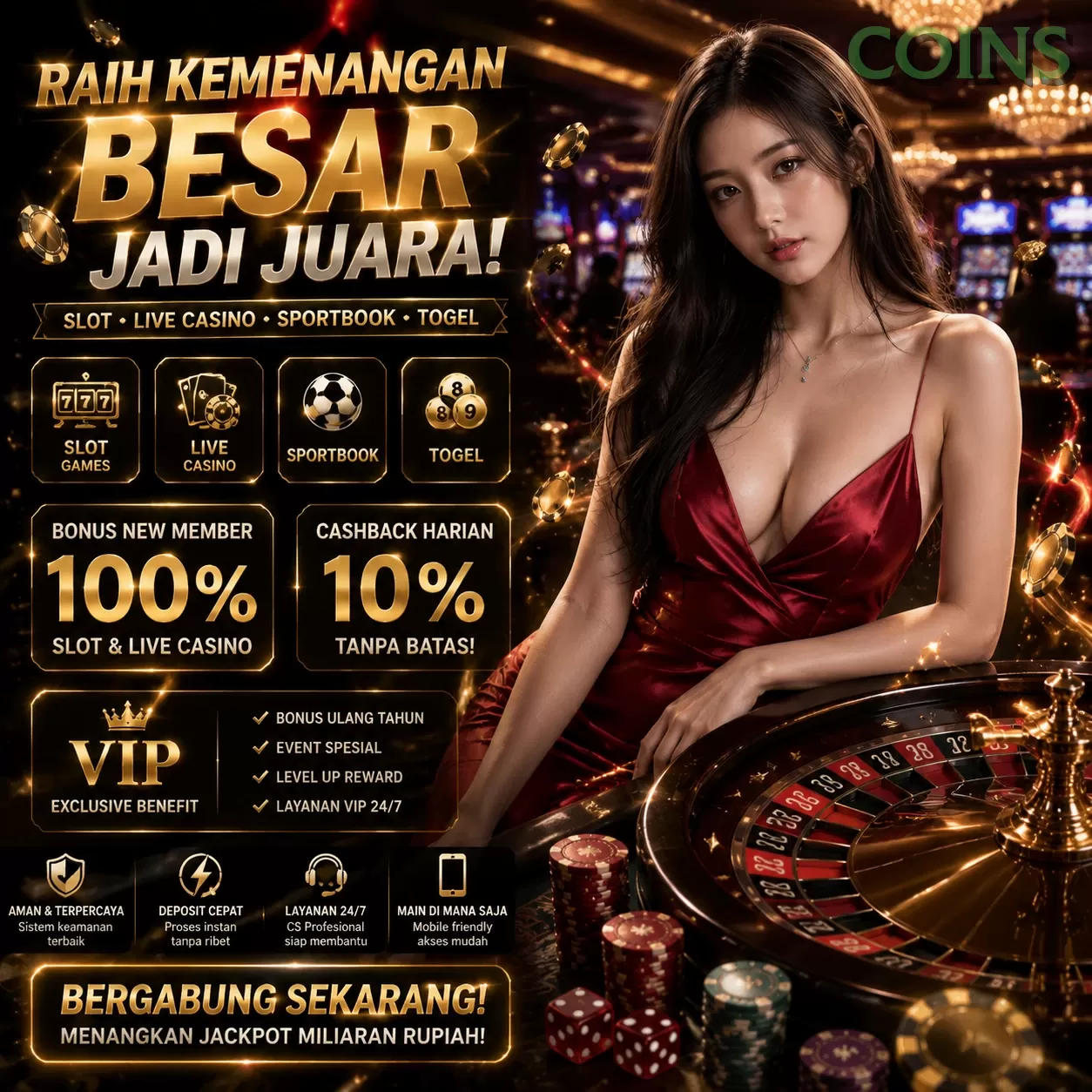 Main coinsluxury88t1 Menang Jackpot Besar